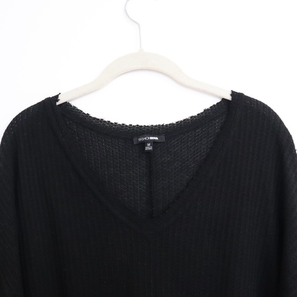 Fashion Nova Waffle V-Neck Lounge Top - Picture 3 of 8